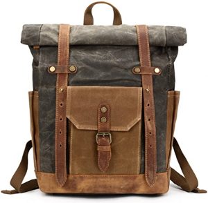 Mwatcher Canvas Leather Backpack