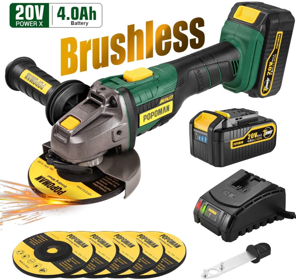 POPOMAN 20V MAX Brushless Angle Grinder