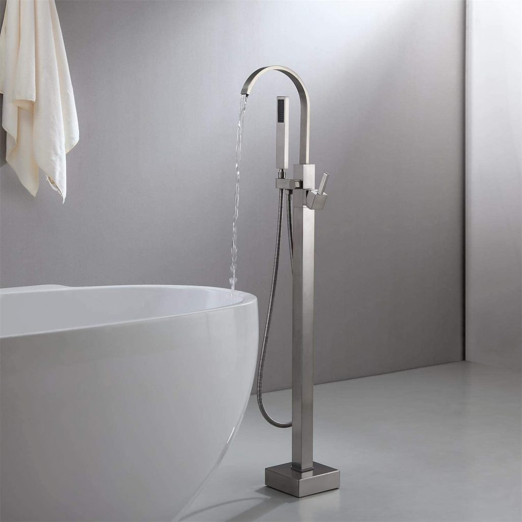 Top 10 Best Freestanding Bathtub Faucets Reviews Brand Review   Brushed Nickel Freestanding Bathtub Faucet 1024x1024 