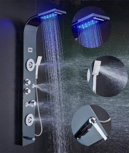 stainless steel led shower head