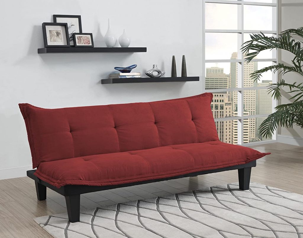 dhp julia cupholder convertible futon sofa bed