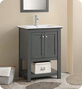 Fresca Manchester Regal 24" Gray Wood Veneer Traditional Bathroom Vanity